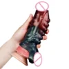 Size Soft Silicone Silver Mirror Sleeve Non-marking Wearable Octopus Tentacle Patterned Toys Fantasy Dildo