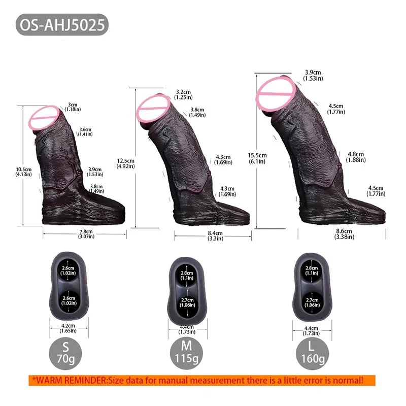 Silicone Penis Sleeve in Brown Three Sizes Available Male Penis Extender Realistic Feel Easy to Wear