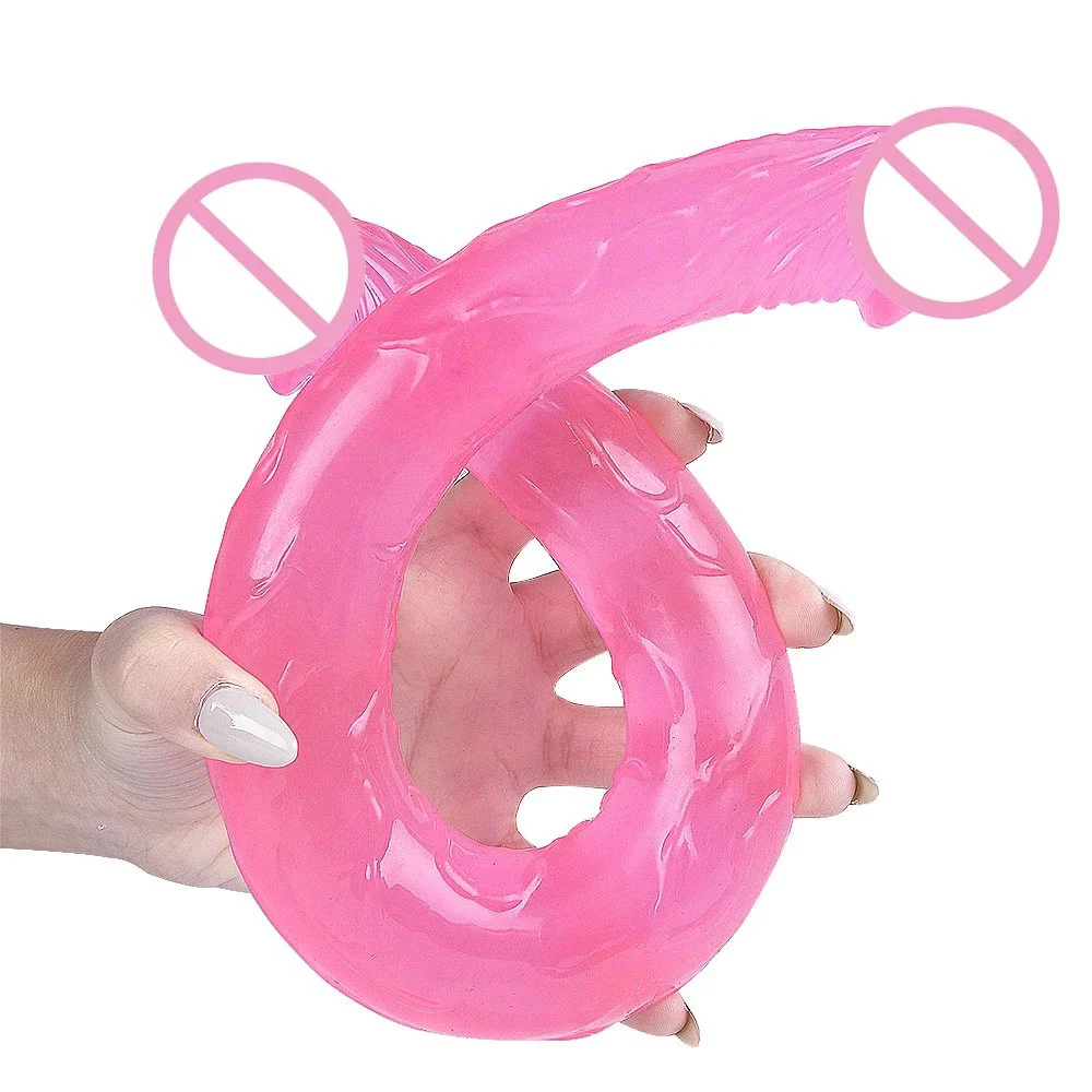 17.3 Inch Soft Silicone Realistic Dildo Strapless Double-Ended Huge Dildo for Women for Lesbian Sex Toys