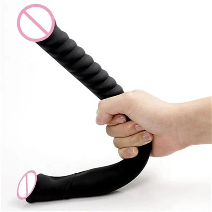 16.5 Inch Double-Ended Dong Dildo Soft Silicone ABS Material Huge Sex Toy for Lesbian Female G-Spot Vaginal Anus Stimulation