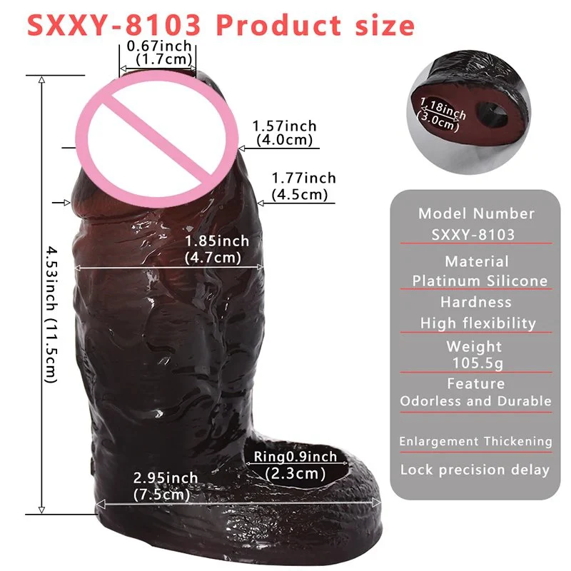 Realistic Sleeves with Testicle Ring Silicone Sleeves for Enlargement and Time Extension Extreme Sleeve Improves Endurance