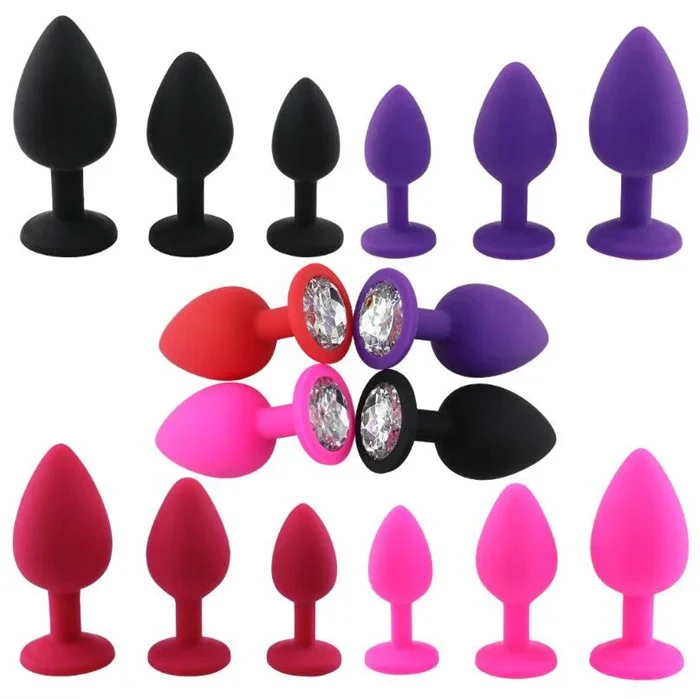 Colorful Glass Anal Dilator Women's Sex Toy Expandable Silicone Butt Plug for Couples