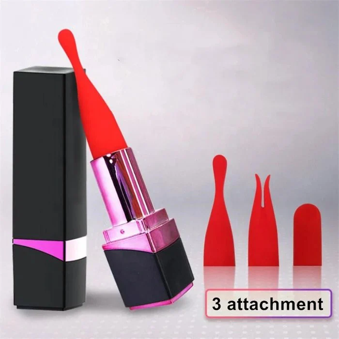 Mini Rose Lipstick Vibrator for Women USB Powered Clitoral Stimulating Toys Dual Use As Vaginal & Nipple Vibrator