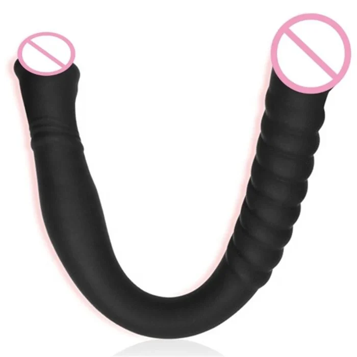16.5 Inch Double-Ended Dong Dildo Soft Silicone ABS Material Huge Sex Toy for Lesbian Female G-Spot Vaginal Anus Stimulation