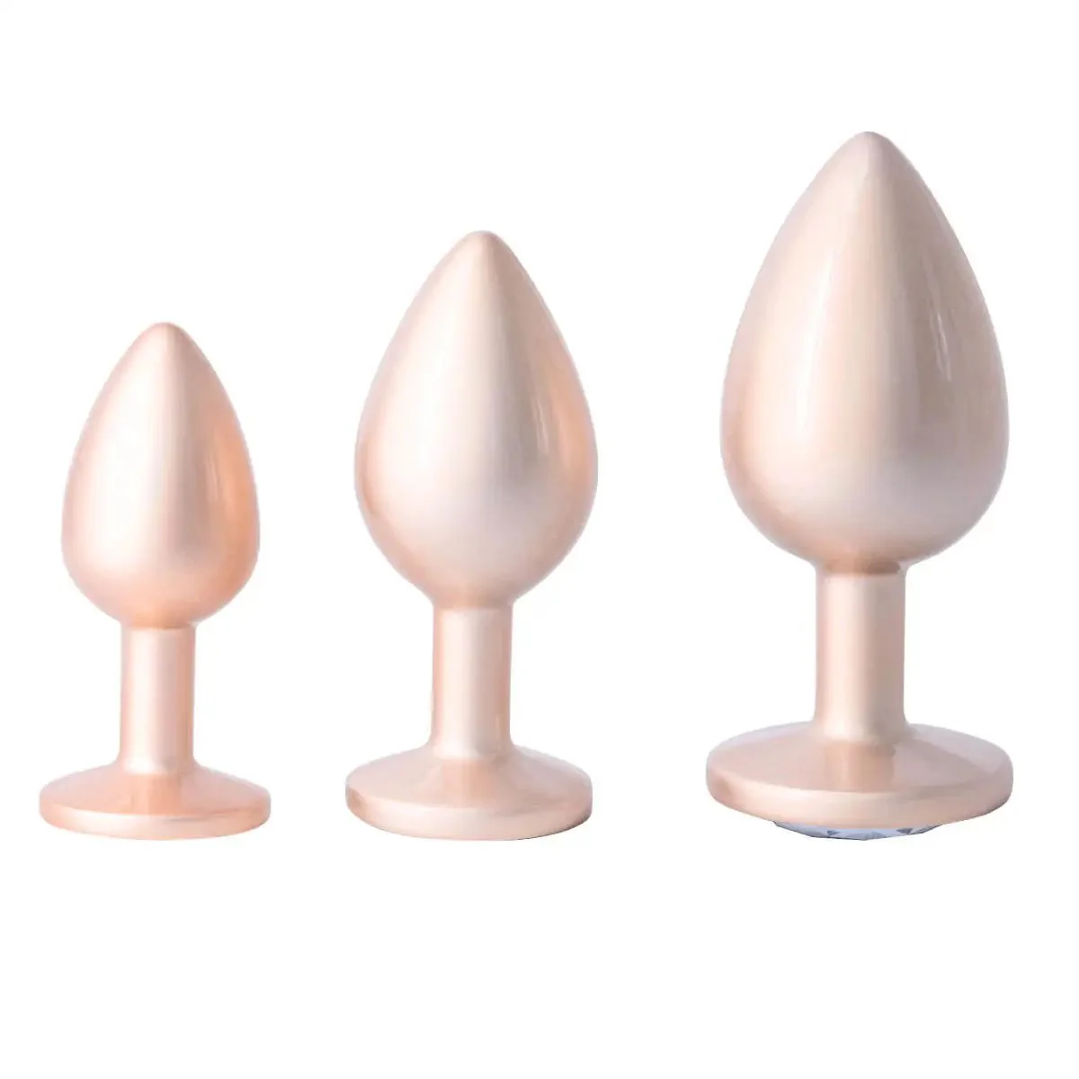 Fashionable Aluminium Alloy Butt Plug Men and Women's Adult Anal Sex Toys with Heart Crystal Various Colors