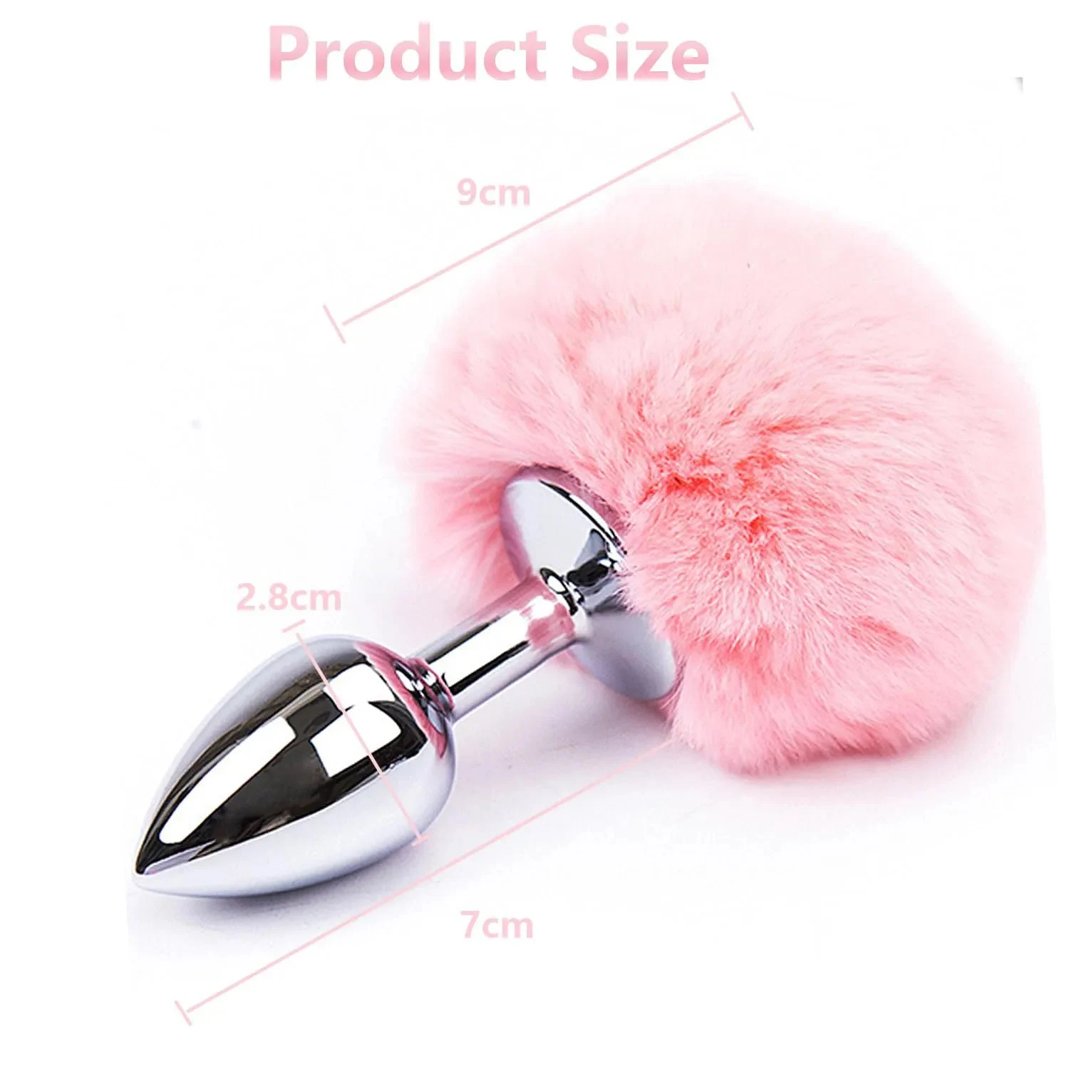Rabbit Tail Stainless Steel Anal Plug Small Size Waterproof Eco-Friendly Adult Toy for Men & Women Couples