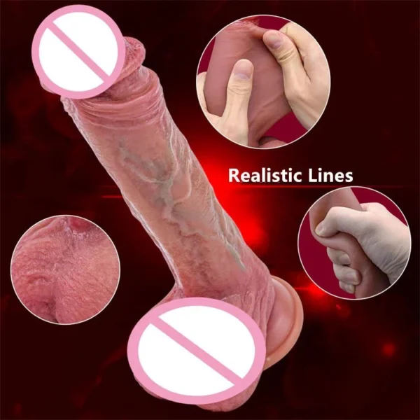 Adult Sex Toys for Women Silicone USB Telescopic Heating Realistic Dildo Vibrator With Suction Cup
