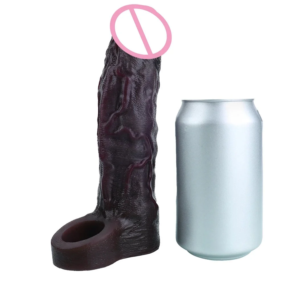 Soft Silicone Vibrating Penis Extension Sleeve Multi Frequency Vibration Closed Tip Male Enhancer