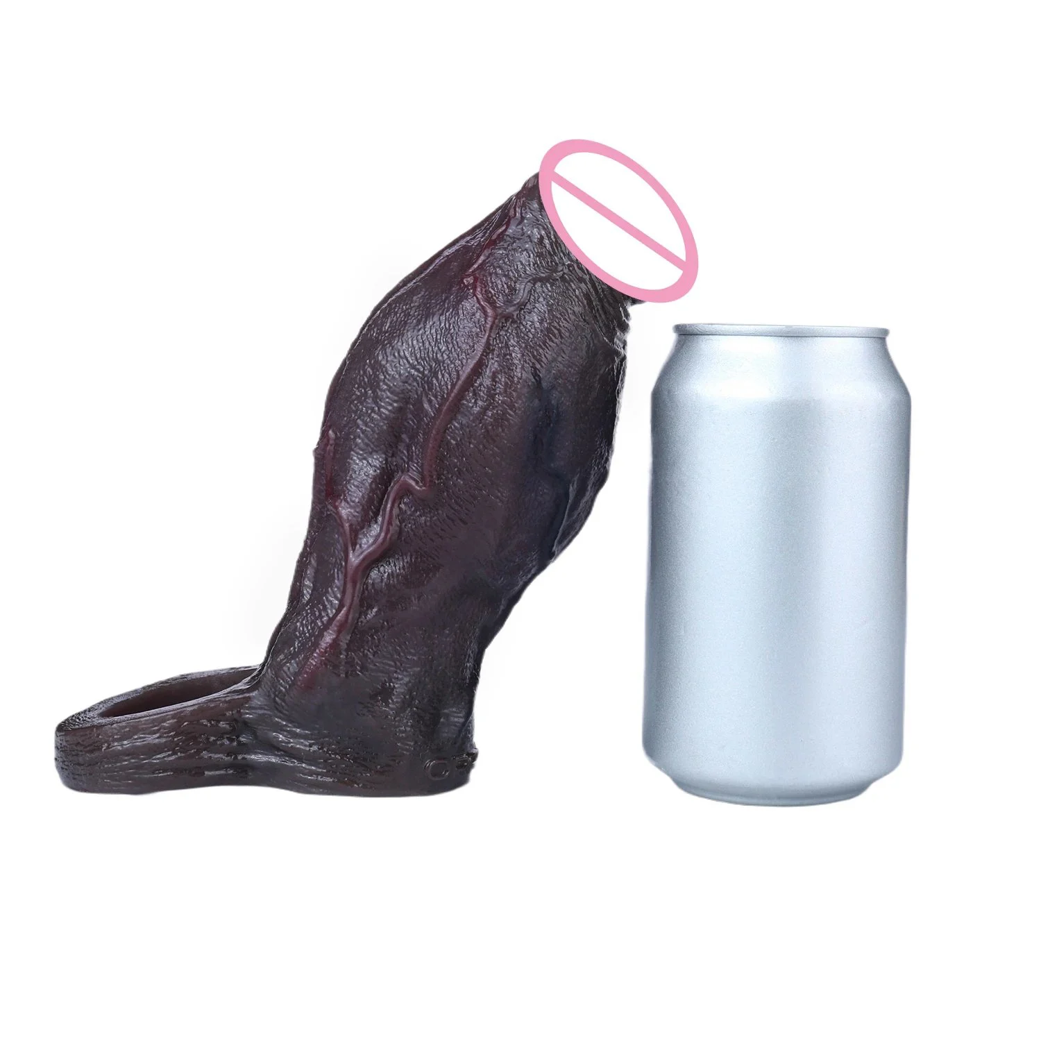 Realistic Silicone Penis Sleeve Hollow Extension Sheath with Cock Ring Soft Male Adult Delay Ejaculation Toy for Men