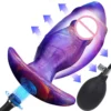 Fantasy Monster Alien Anal Dildo Inflatable Butt Plug T-Shape Base Huge Silicone Prostate Toy Expanding Anal Fun Safe Gelances