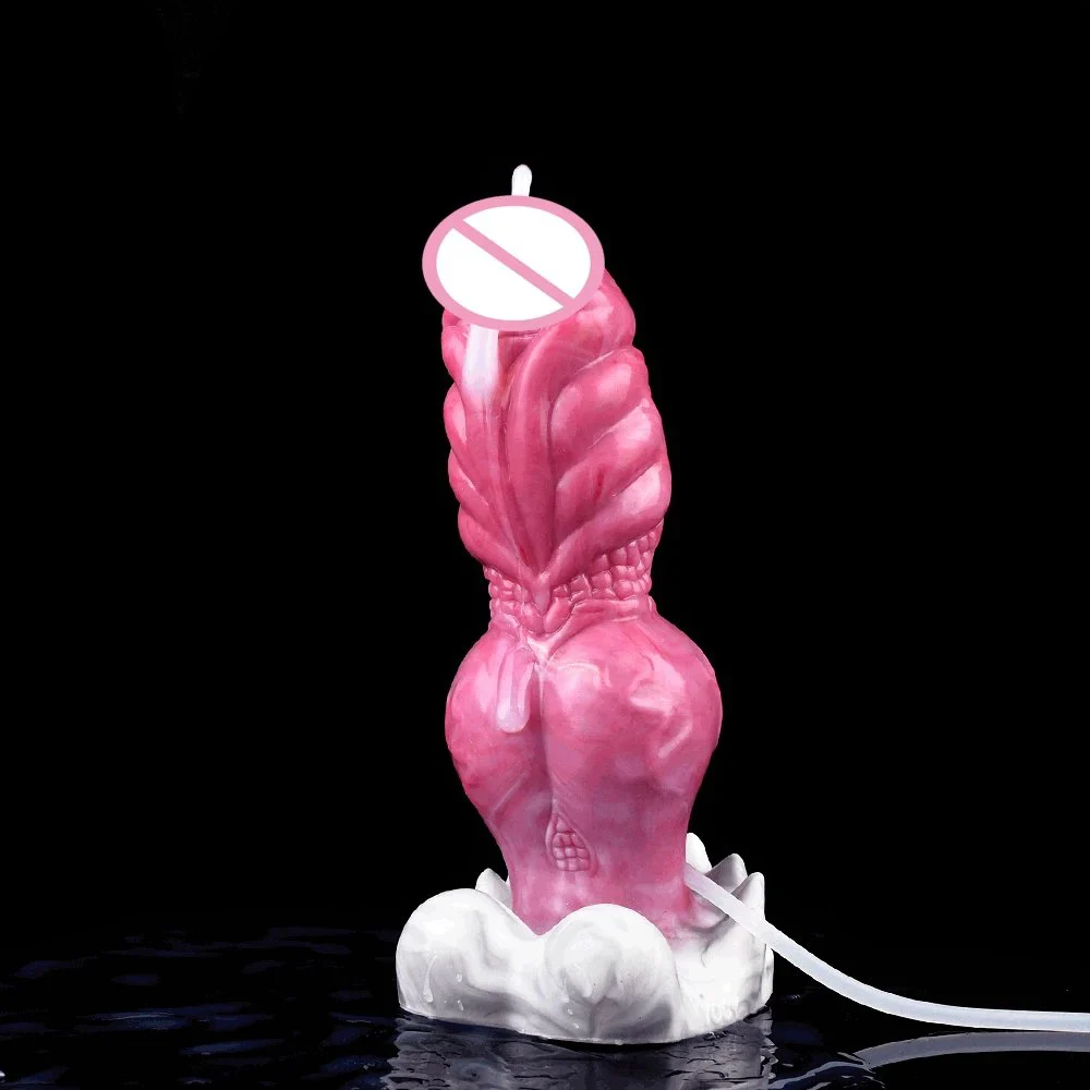 22.8cm Length Huge Animal Squirting Dildo Realistic Ejaculating Penis Liquid Silicone Sex Toy for Women
