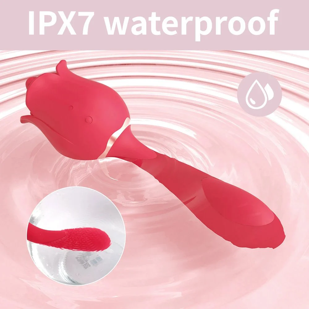 G Spot Sex Shop Red Rose Vibrator Massage Clitoral Licking Tongue Vibrator for Women