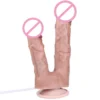Realistic Double Ended Layer Squirting Dildo for Women or Couples Orgsm Anal Plug Masturbator Device with Strong Suction Cup