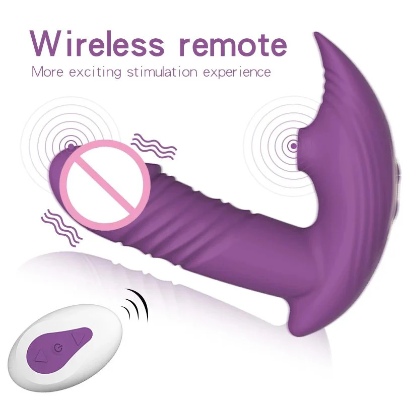 Gelances GL-X9104 Consolador Rechargeable Strong Sucking Wireless Remote Control Automatic Thrusting Anal Plug Wearable Dildo