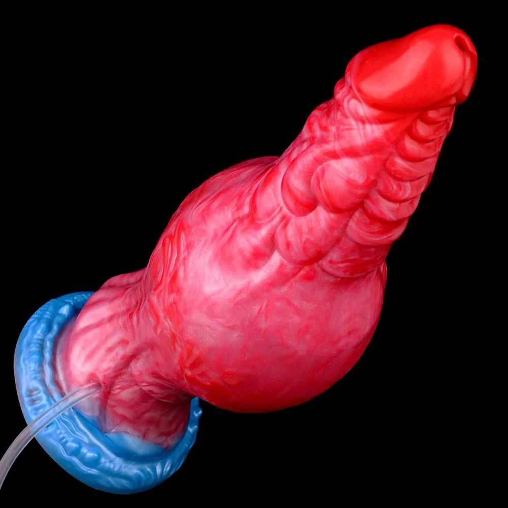 Silicone Sex Toy 9 Inch Fantasy Dragon Inflatable Water Spray Sex Toy with Strong Suction Cup Squirting Dildo Cock
