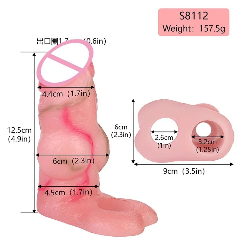 Ultra Realistic Penis Sleeve Sex Toys Pinkish Cock Sleeve Extension Penis Ring Enlarger Male Masturbator for Adult Couples
