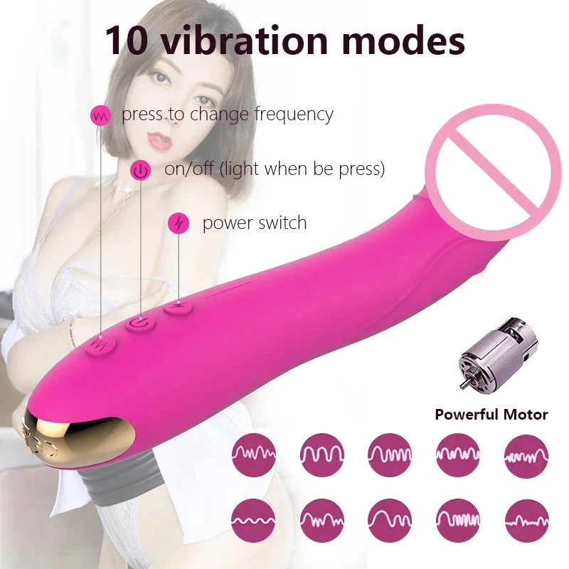 Gelance Female Dildo Vibrator 10 Mode USB Recharge Clit Orgasm Massager Silicone Vibrator Sex Toys for Women Adult Product