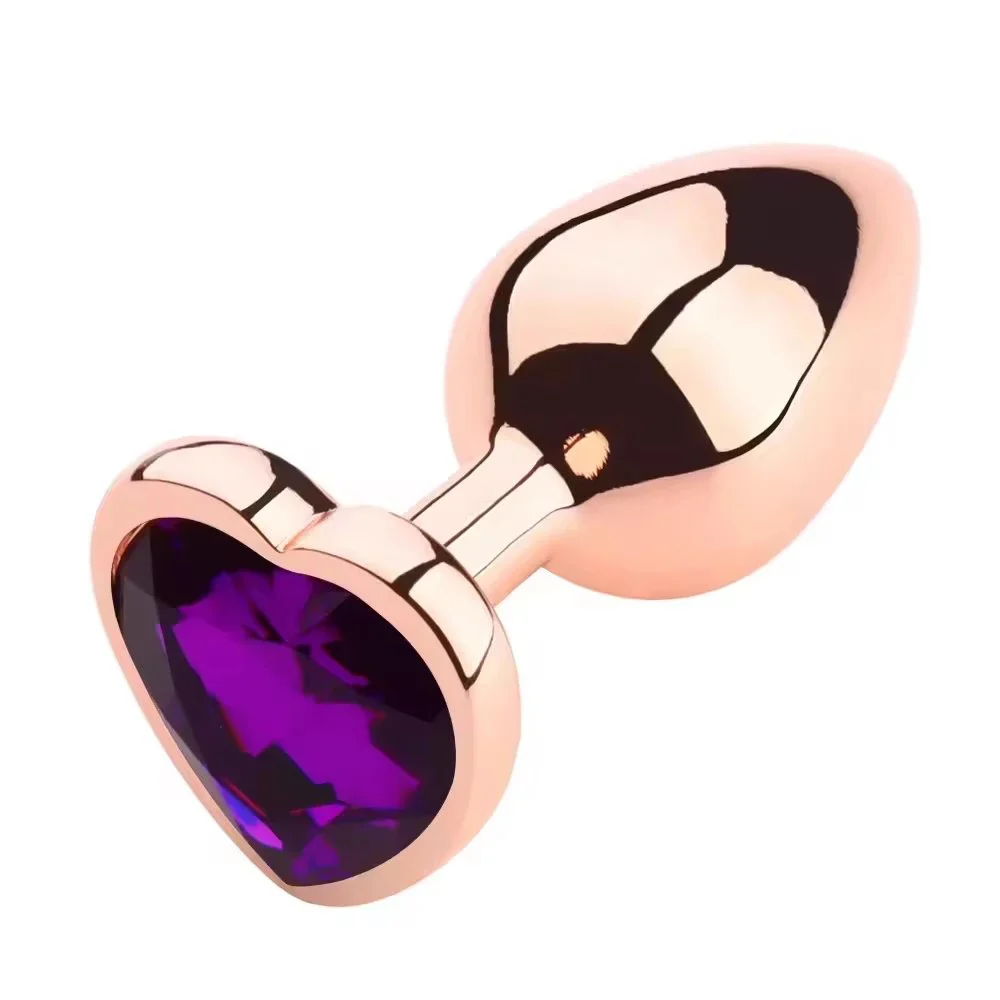 Rose Gold Anale Round Shape Crystal Metal Anal Beads Sex Toys Anal Butt Plug for Man and Woman Adult