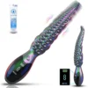 Squid Tentacle Shape Silicone Thrusting Dildo Vibrator LED Display Female Masturbator Anal Plug Toy for Woman and Couples