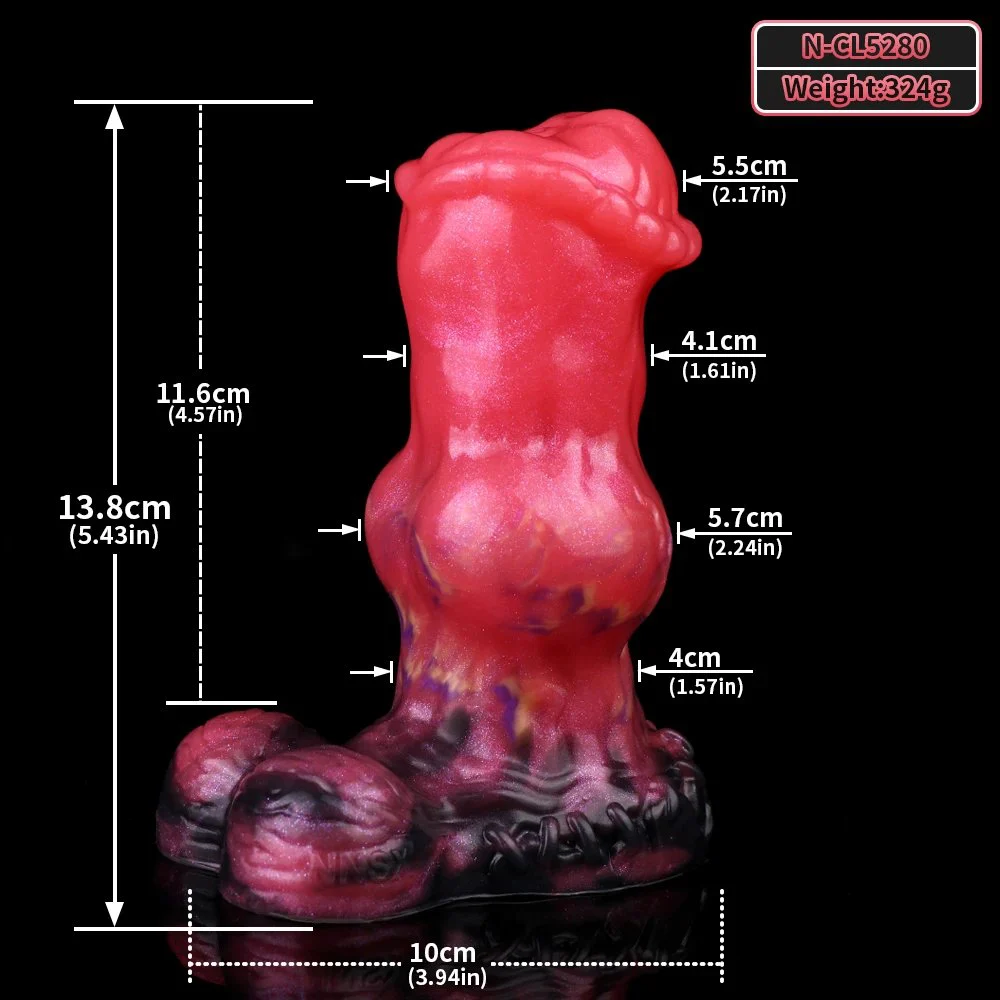 Suction Cup Large Anal Plugs for Men and Women Anal Plugs Fantasy Series Dog Knot Design Platinum Silicone