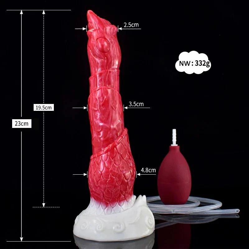 23cm Large Silicone Anal Plug Flame Color Squirting Dildo Simulate Flakes Ejaculating Realistic Sucker Dildo Sex Toys