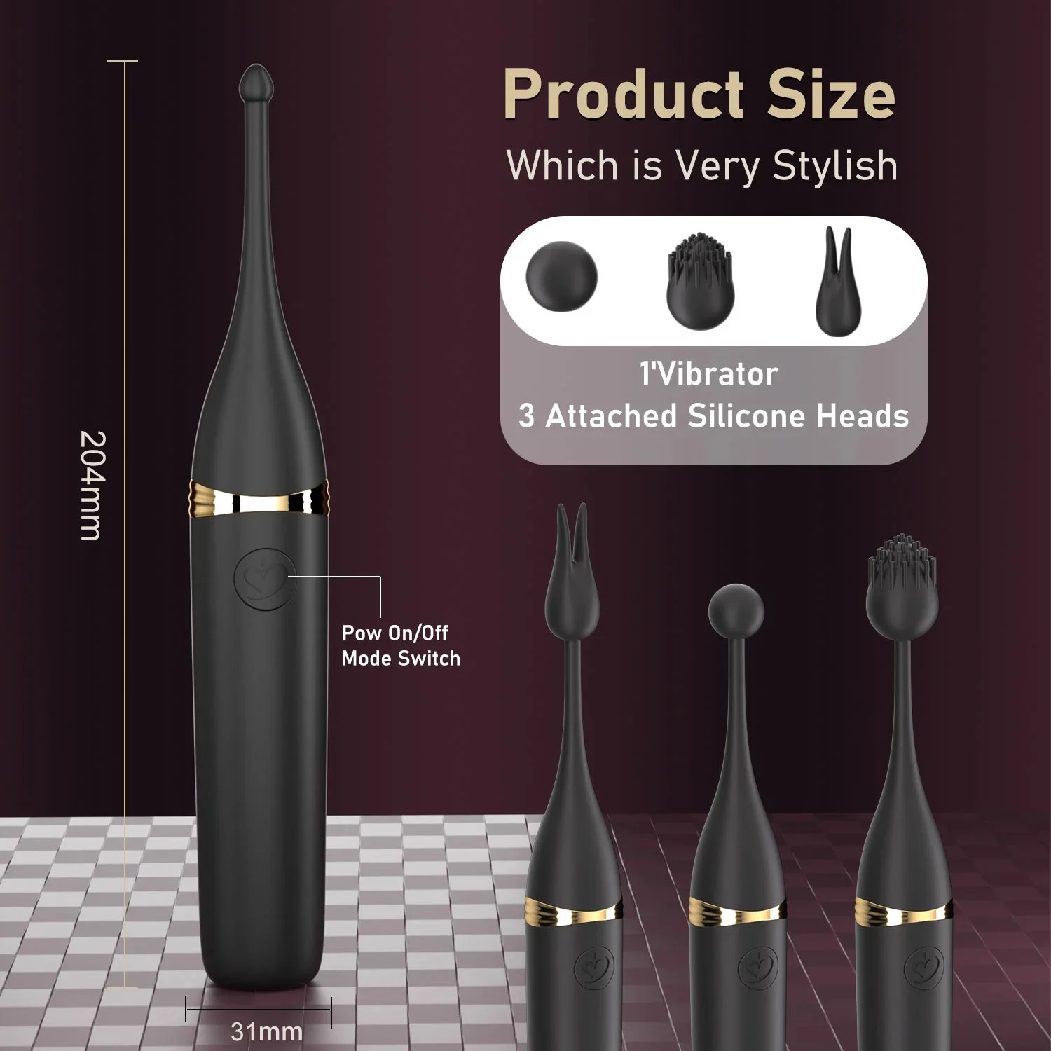 Silicone Mini Vibrators for Women Clitoral G-Spot Stimulation 10-Speed Vibration Modes Waterproof USB Rechargeable Adult Sex