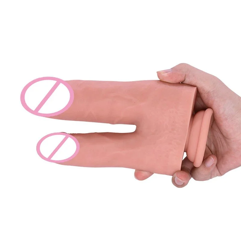 2in1 Big Artificial Penis Huge Thin Realistic Dildos Double Head Penetration Silicon Flesh Dildo for Lesbian Female Masturbation