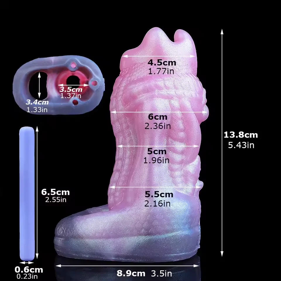 Silicone Penis Wearable Sleeve Hollow Dragon Dildo Fantasy Sheath Stretchable Cock Enlargement Sex Toys for Men Adult 18+