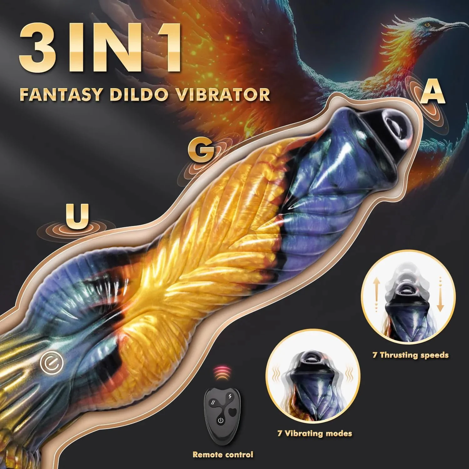10.23 Inch Huge Thick Dragon Monster Big Dildos Anal Sex Toys U-spot G-spot Vibrating Thrusting Animal Fantasy Dildo for Women
