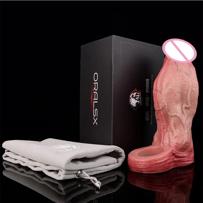 XL Dildo Reusable Penis Sleeve Open-ended Design With Dick Enlarger Silicone Male Masturbator for Men Sex Toys