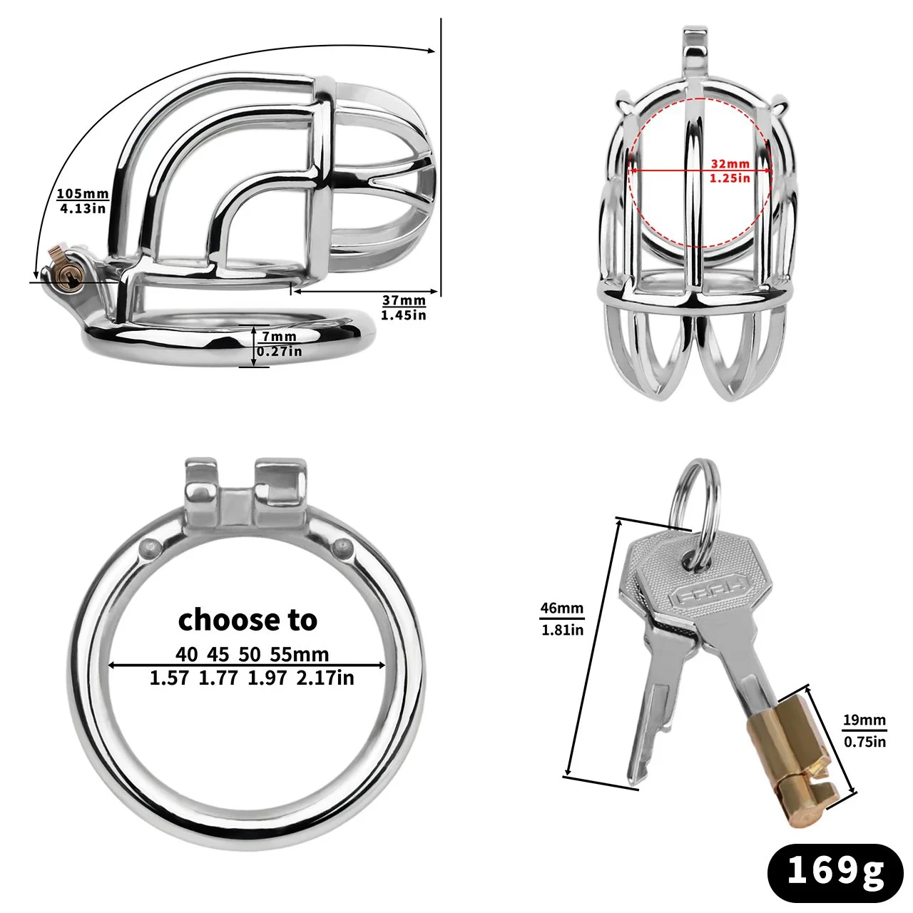 46 Encounter love Series Curved Halter Symmetrical Arc Ring Chastity Lock Chastity Apparatus Husband and Wife