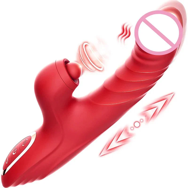 Portable Size USB Rechargeable G-point Vibrating Stick Multi-functional Tapping Sucking Female Masturbation
