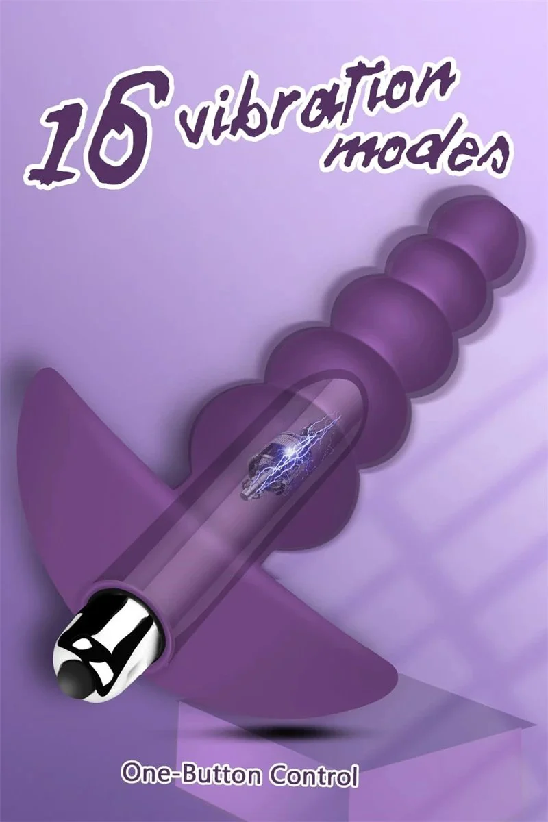 Electric Long Anal Beads Silicone G Spot Massager Anal Beads Butt Plug Vibrator Erotic Prostate Vibrator