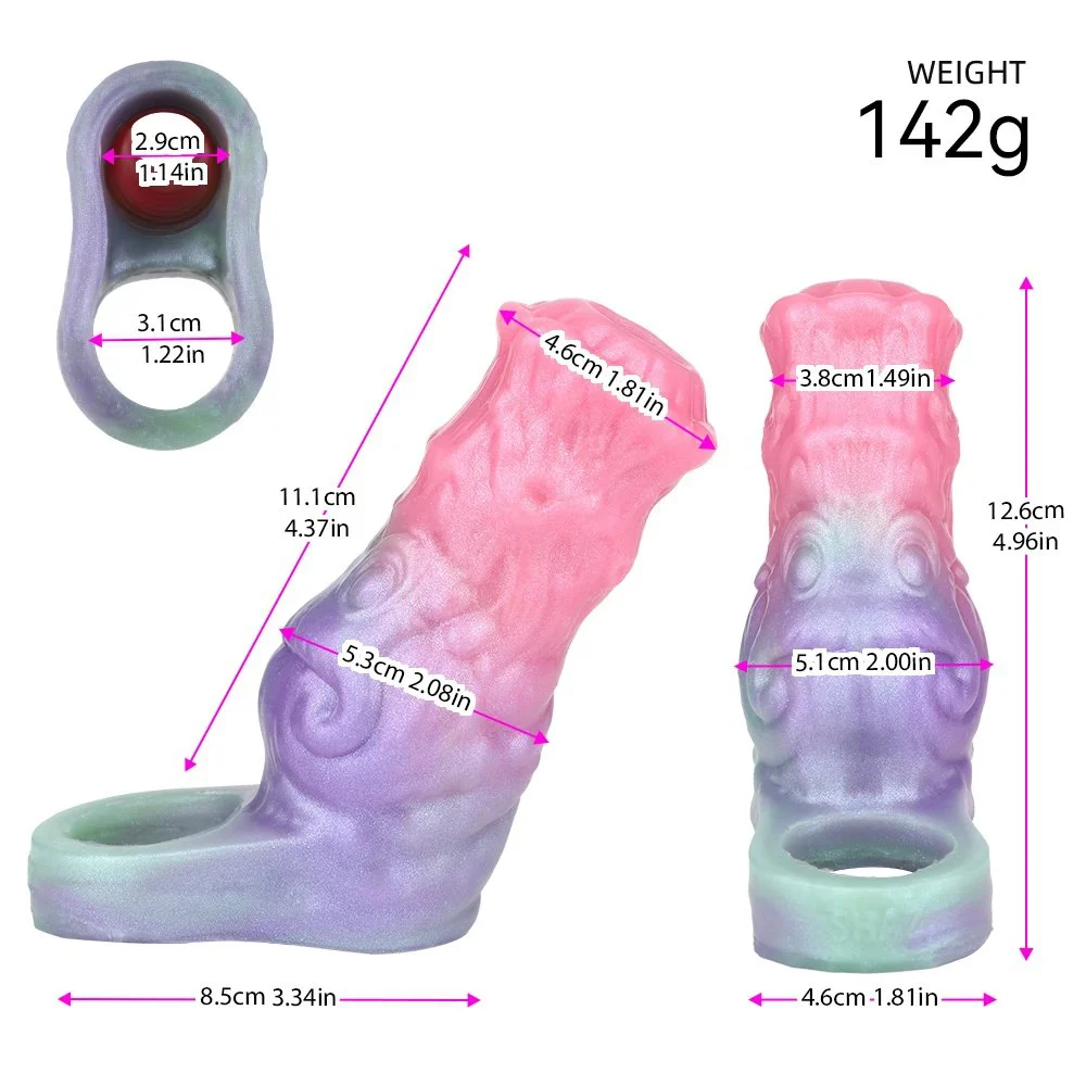 Sex Toy Plastic Penis Sleeve, Penis Sleeve Fantasy Sex Toys for Male Reusable Silicone Penis Extension Sleeve Men Sex Toys