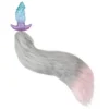 Multi-Purpose Anal Plug Gag Dildo Vibration Stimulation Unisex Sex Toys Gay Fetish Anal Plug Wear Plush Tail Sex Toy Set