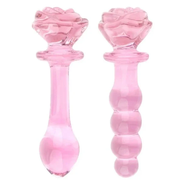 Glass Pink Butt Plug Anal Plug for Men Women Anal Enjoying Sex Toys