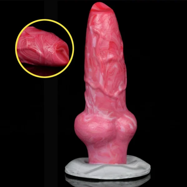 20cm Animal Wolf Knot Dildo Realistic Penis Anal Plug Soft Silicone Dildo with Belt Sex Toys for Women