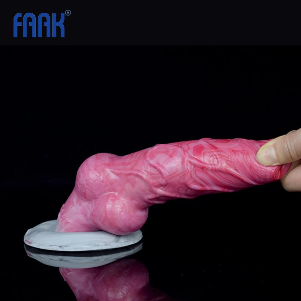 20cm Animal Wolf Knot Dildo Realistic Penis Anal Plug Soft Silicone Dildo with Belt Sex Toys for Women