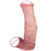 Silicone Realistic Animal Dildo Sheath Male Penis Sleeve with Seminal Vesicle for Men Delay Ejaculation Couple Sex Product