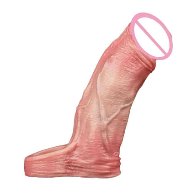 Realistic Soft Silicone Penis Enlargement Sleeve Simulation Sex Dildo Male Penis Enlargement Couple Sex Toy