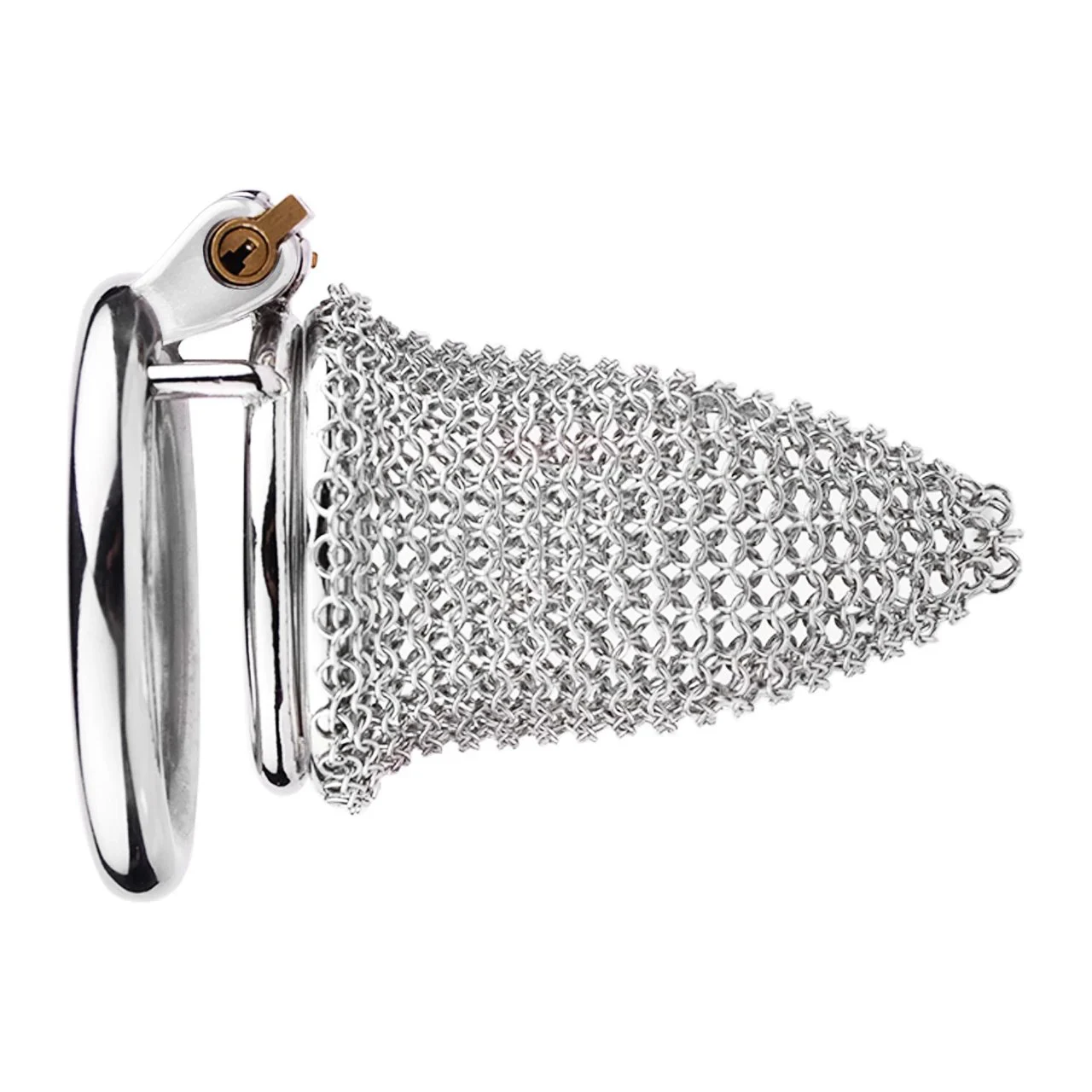 304 Stainless Steel Mesh Chastity Cage for Men Curved or Round Ring Lock