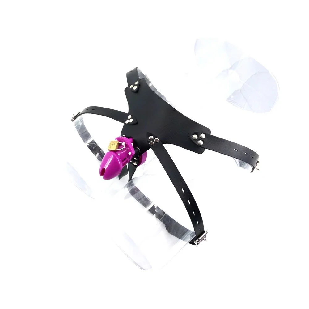 10cm Purple Plastic Penis Cage for Male Soft Men Chastity Device Keyholder Male Chastity Cage Belt Sex Shop Chastity Belt