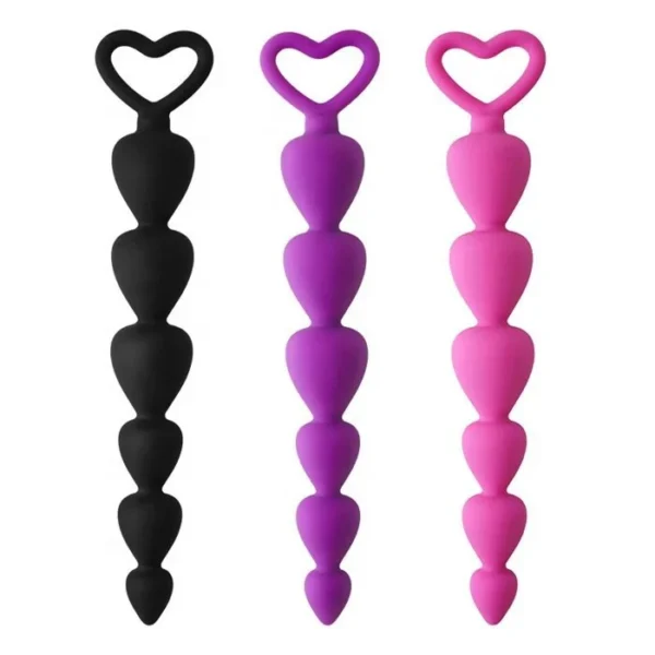 Silicone 6 Bead Anal Plug Metal Anal Sex Toys for Couples
