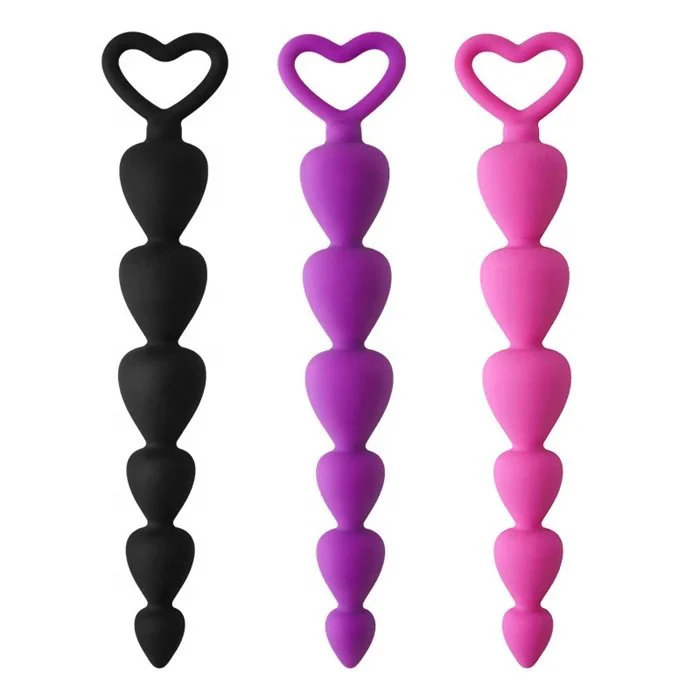 Silicone 6 Bead Anal Plug Metal Anal Sex Toys for Couples