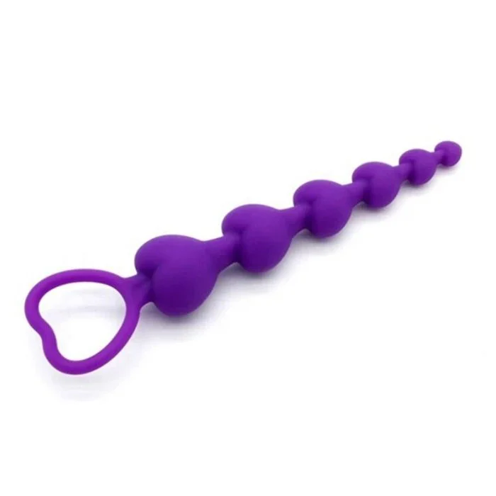 Silicone 6 Bead Anal Plug Metal Anal Sex Toys for Couples
