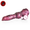 26.3cm Large Silicone Dildo Animal Dog Knot Cock Penis Double Ball Vagina Anal Plug Women Sex Toys