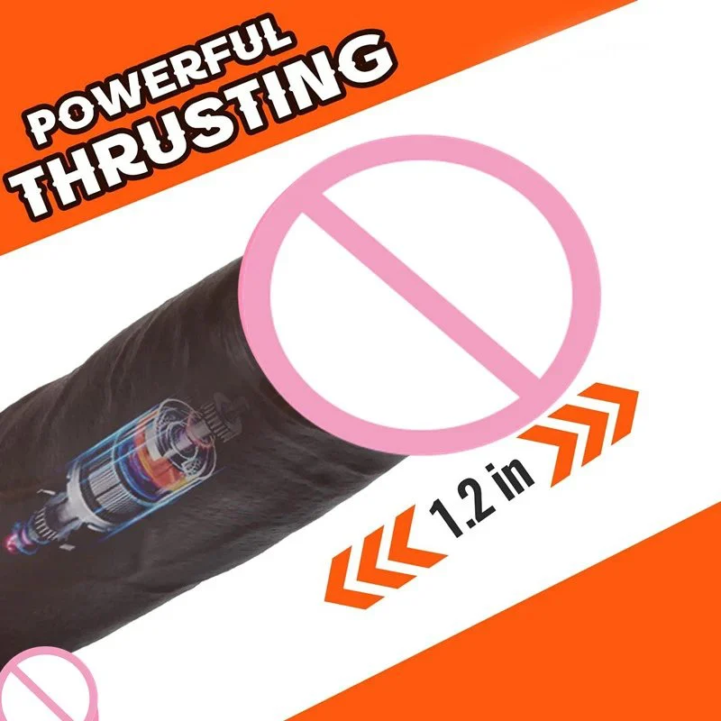 22CM Dark Brown Thick Big Suction Cup Realistic Vibrating Dildo Thrusting Dildo Vibrator Sex Toys