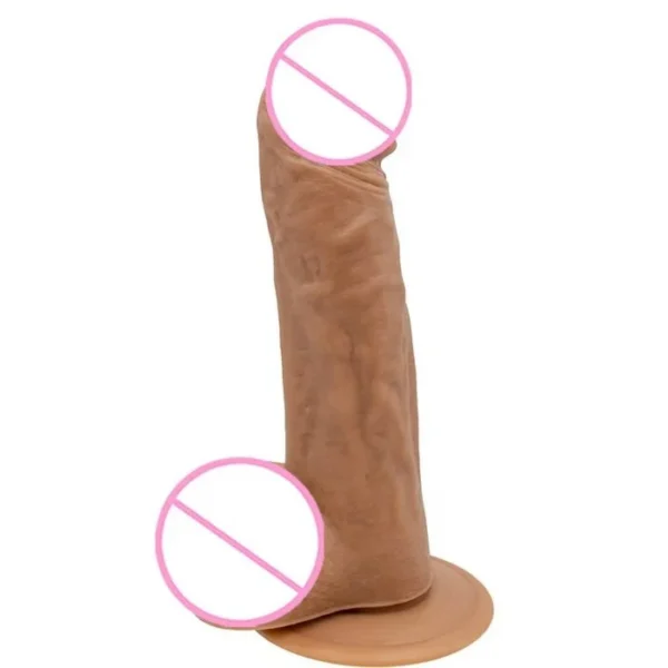 8 Inch Cross-Border Male Masturbation Toys Gay Sex Artificial Dildos Dong Soft Silicone PVC Material Huge Dildo Features
