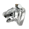6cm Curved Ring Lock Male Penis Restrain Cage Chastity Device 304 Stainless Steel Cock Cage with Keyholder for Man