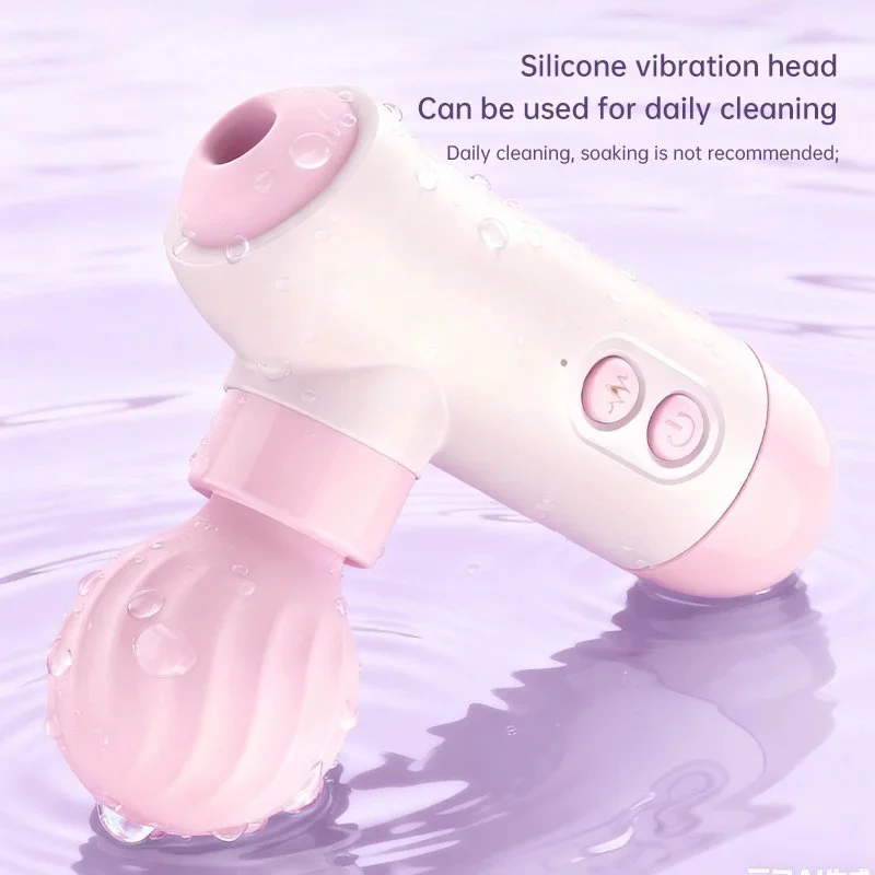 12 Frequency Vibration Suction Massage Gun & Vibrator USB Rechargeable 100% Waterproof Latex Material